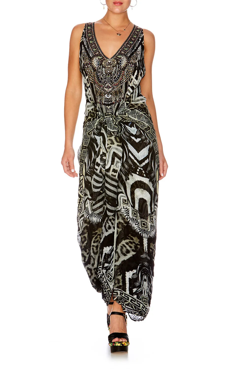 TIE FRONT MULTIWEAR DRESS TRIBAL THEORY