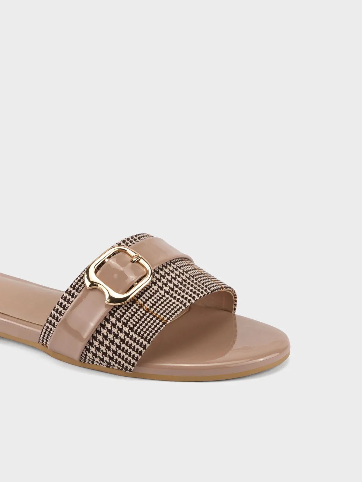 Womens "AZUMBA" Flat Buckled Slippers