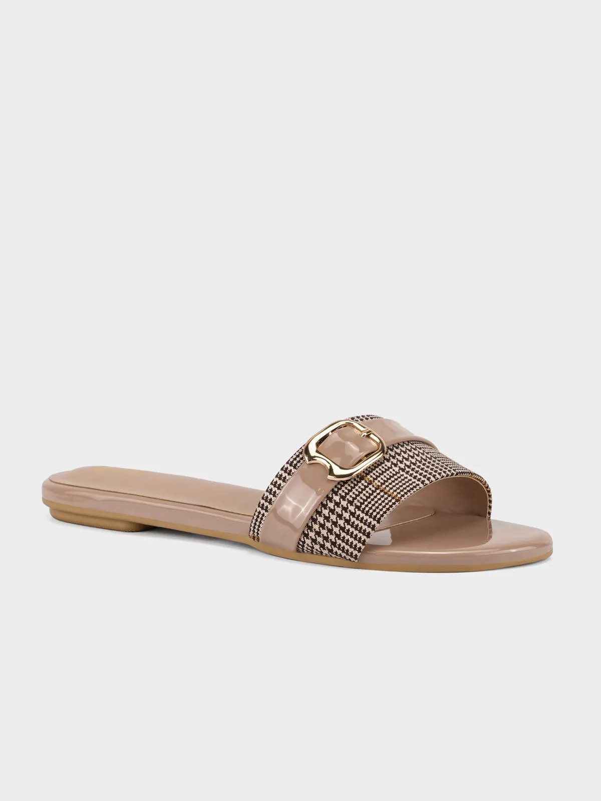 Womens "AZUMBA" Flat Buckled Slippers