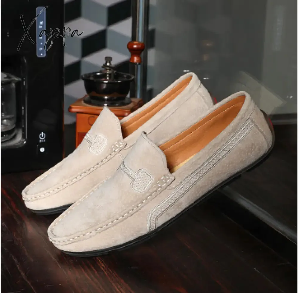 Xajzpa - Fashion Mens Loafers Zapatos De Hombre Formal Dresses Men Shoes Business Casual Green Orange Moccasin Sneakers Flats Walking