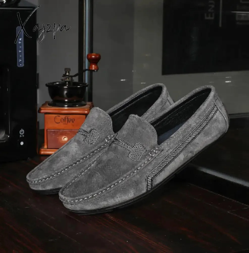 Xajzpa - Fashion Mens Loafers Zapatos De Hombre Formal Dresses Men Shoes Business Casual Green Orange Moccasin Sneakers Flats Walking