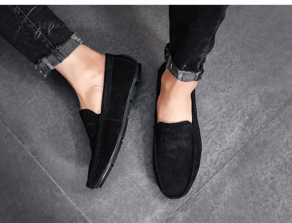 Xajzpa - Fashion Mens Loafers Zapatos De Hombre Formal Dresses Men Shoes Business Casual Green Orange Moccasin Sneakers Flats Walking