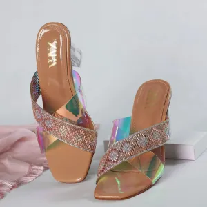 ZARA TRANSPARENT HEELS - BEIGE